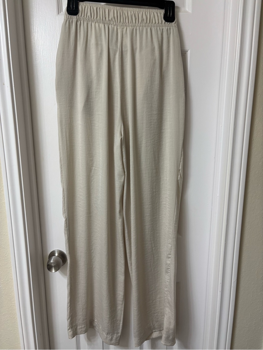 H&M Cream Wide-Leg Elastic Waist Pants